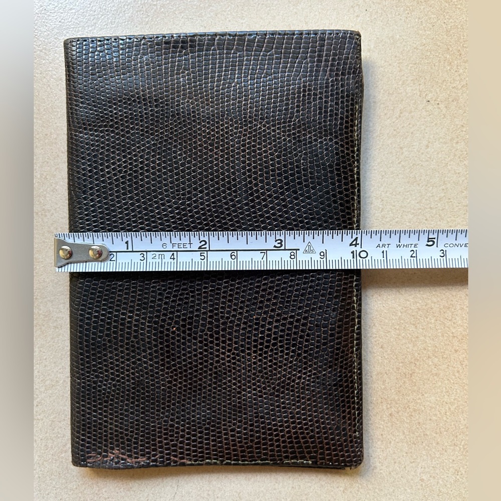 Lizard Brown Leather Men Rectangular Bifold Walle… - image 5